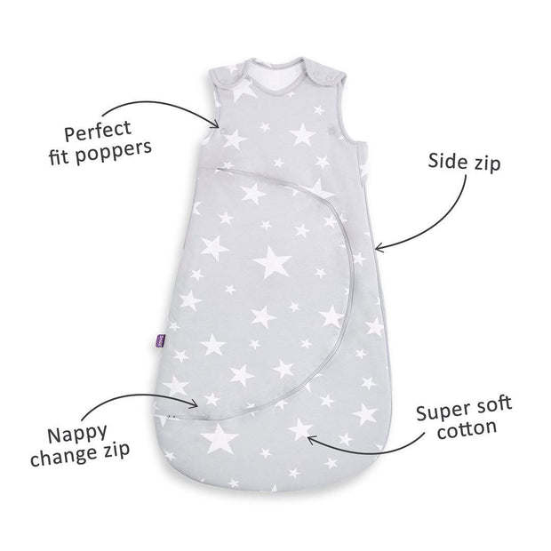 SnuzPouch Sleeping Bag - White Stars - TOG 1.0