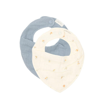 Little Dutch Bandana Bibs - Pack of 2 - Forest Treasures/Denim Blue